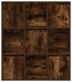 füstös tölgy színű szerelt fa könyvszekrény 89x24x101,5 cm