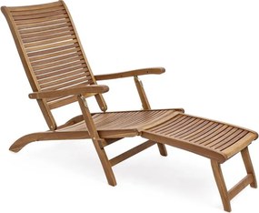 Natúr színű tömörfa kerti napozóágy Noemi – Bizzotto