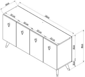 Bare White and Silver szekrény