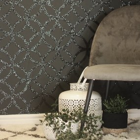Arthouse Signature 1 Sequin Geometric fekete flitteres vlies tapéta – 921708