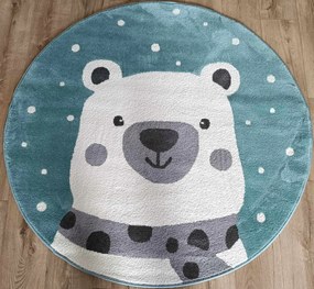 Kerek gyerekszőnyeg puha szőrrel, jegesmedve 140cm