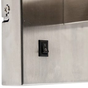 Okos fali lámpa acélból, krémszínű árnyékolóval, WiFi-vel - Bergamo