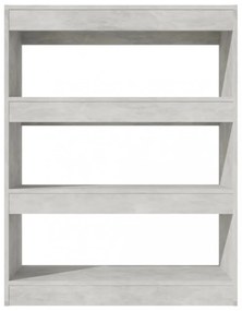 betonszürke könyvszekrény/térelválasztó 80 x 30 x 103 cm