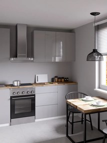 Felsőszekrény, fehér/szürke extra magasfényű, AURORA G80K