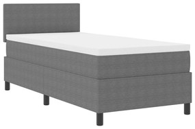 Box Spring Ágy matraccal Világosszürke Egyszemélyes Kordbársony
