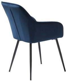 Sötétkék kárpitozott karfás étkezőfotel szett 2 db-os Nolan Stripe – Unique Furniture