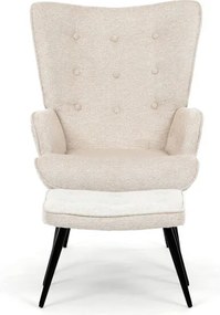 Relaxációs fotel, bézs, bársony kárpit, AK-303 CRM2