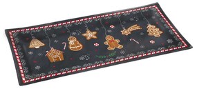 Mézeskalács karácsonyi üveg kínáló tál, 36x17 cm, díszdobozban - Gingerbread