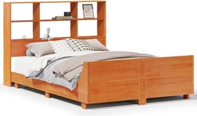vidaXL viaszbarna tömör fenyőfa ágy matrac nélkül 120 x 200 cm