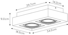 Lucide 09120/24/30 – LED Dimmelhető Spotlámpa ZEFIX 2×GU10/12W/230V Fekete