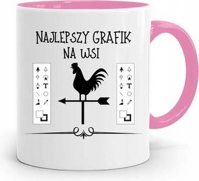 Rózsaszín Bögre A Legjobb Vidéki Grafikusnak! fényképes nyomattal