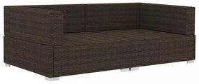 2 db barna moduláris polyrattan sarokfotel párnákkal