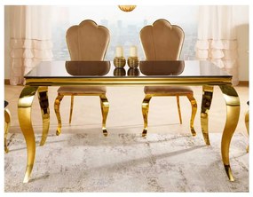 Prince étkezőasztal 150 x 90 cm, fekete / arany