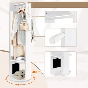 Körbeforgatható ékszerszekrény teljes alakos tükörrel és kabát tartóval
