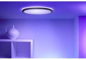WiZ - LED RGB dimmelhető SUPERSLIM mennyezeti lámpa LED/22W/230V Wi-Fi fekete