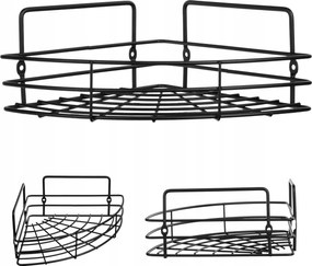 Fürdőszobai Zuhanypolc Akasztós Könyvespolc Fekete 1 Szintes Fém Loft