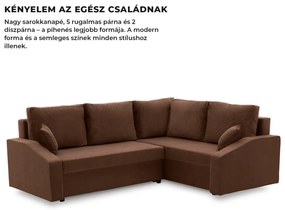 Grande Plus sarokkanapé, jobboldali, szövet anyag, barna