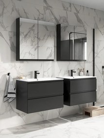 Cersanit Moduo SET, függesztett szekrény 50x40x62 cm + mosogató 50 cm, antracit matt, S801-485-DSM