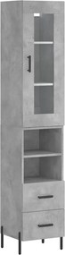 vidaXL betonszürke szerelt fa magasszekrény 34,5x34x180 cm