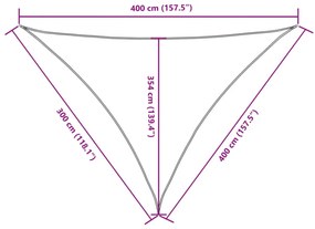 bézs háromszögű oxford-szövet napvitorla 3 x 4 x 4 m