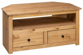 Panama stílusú tömör fenyőfa sarok tv-szekrény 93 x 49 x 49 cm