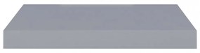 4 db szürke MDF lebegő fali polc 40 x 23 x 3,8 cm