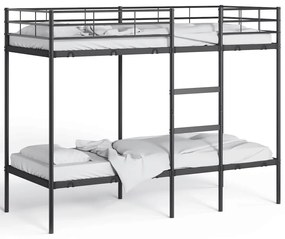 fekete acél emeletes ágy matrac nélkül 75 x 190 cm