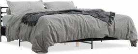 vidaXL fekete szerelt fa és fém ágykeret 180 x 200 cm