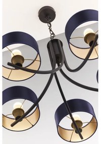 Jupiter 2101 - ARTHUR láncra akasztható csillár 5xE27/15W/230V kék/fekete