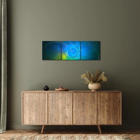 Kék absztrakció képe (órával) (90x30 cm)