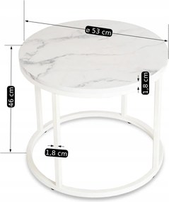 Asztal fehér márvány színben AGNES