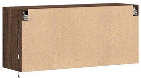barna tölgyszínű fali TV-szekrény LED-del 100x31x45 cm