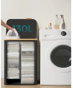 TATE fekete szennyeskosár