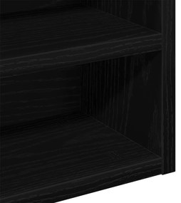 Vitrine Szekrény Fekete Tölgy 100x15x58 cm Mérnöki Fa