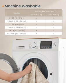 Szőnyeg, 120 x 170 cm-es csúszásmentes szőnyeg, boho stílusú, cappuccino bézs