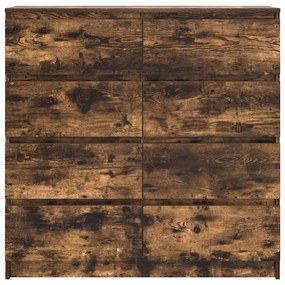 füstös tölgy színű szerelt fa tálalószekrény 100x35x99 cm