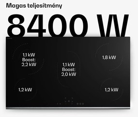 Klarstein Verosteel üvegkerámia főzőlap, Minimalista, erőteljes, 5 főzőzóna, 8400 W, 90 cm