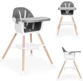 Gyerek etetőszék 2 az 1-ben szürke