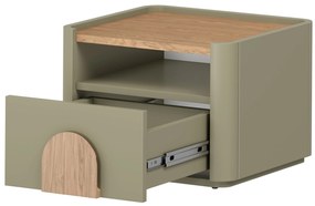 Amilio éjjeliszekrény 50 cm - eukaliptusz / baltic tölgy / natúr tölgy fogantyú