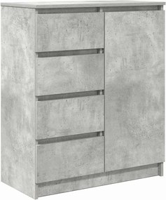 vidaXL betonszürke szerelt fa tálalószekrény fiókos 71x35x84 cm
