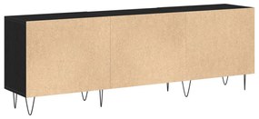 TV Szekrény Fekete Tölgy 150x30x50 cm Műanyag Fa