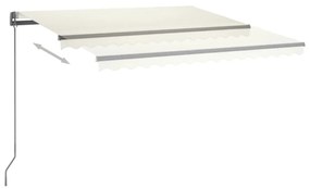 krémszínű automata szélérzékelős és LED-es napellenző 450x350cm
