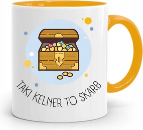 Pincérnek Sárga Bögre Egy Ilyen Pincér Egy Kincs, fényképes nyomtatással