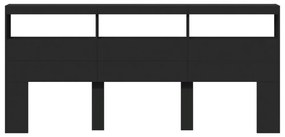 fekete áthidalószekrény LED-világítással 220 x 17 x 102 cm