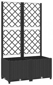 fekete polipropilén rácsos kerti ültetőláda 80 x 40 x 136 cm