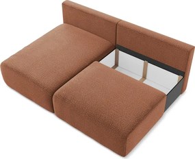 Téglavörös kinyitható-tárolóhelyes sarokkanapé (bal oldali) Kalena – Makamii