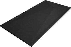 Mexen Stone+ kompozit zuhanytálca téglalap alakú 200 x 100 cm, fekete, fekete fedéllel - 44701020-B