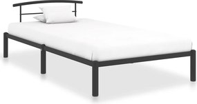 vidaXL fekete fém ágykeret 100 x 200 cm