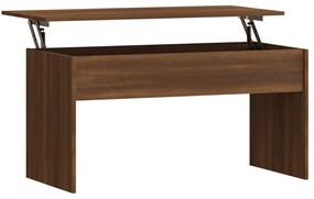 Barna tölgyszínű szerelt fa dohányzóasztal 102x50,5x52,5 cm