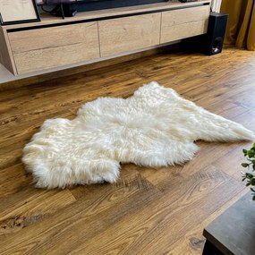 Báránybőr szőnyeg 100x70cm, fehér
